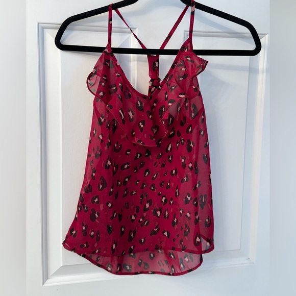 Charlotte Russe Tops - Charlotte Russe Burgundy Leopard Print Camisole